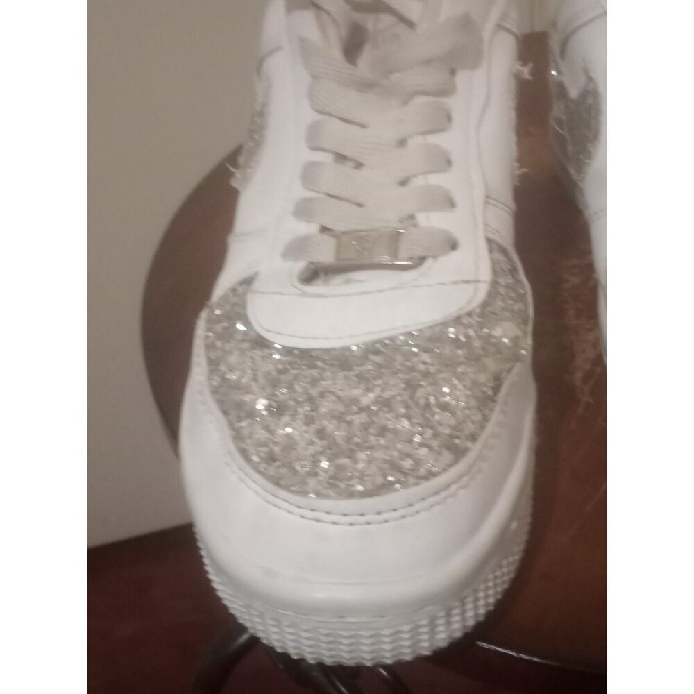 Bling Nike Air Force 1 '07 Shoes with Swarovski Crystal Bedazzled - White Sz 7 - Picture 9 of 13